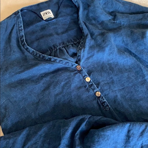 Zara Blue Ruffle Dress - Picture 5 of 5